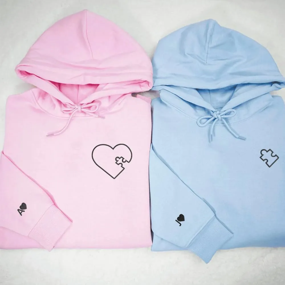 Custom Embroidered Couples Hoodies, Personalized Embroidered Roman Numeral Date Sweatshirt & Hoodie, Couples Gifts