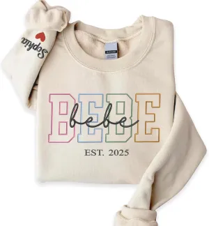 Custom Embroidered Grandma Sweatshirt, Embroidered Hoodies, Personalized Sweatshirt, Nana, Auntie, Mimi Gifts