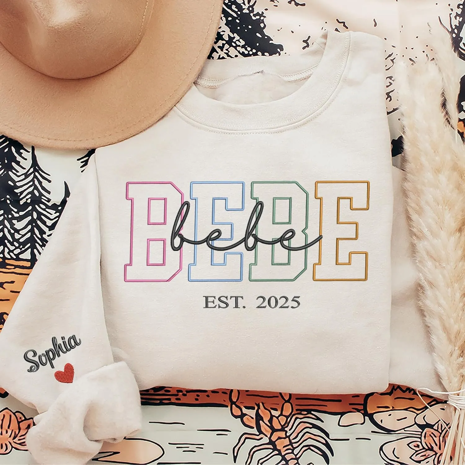 Custom Embroidered Grandma Sweatshirt, Embroidered Hoodies, Personalized Sweatshirt, Nana, Auntie, Mimi Gifts