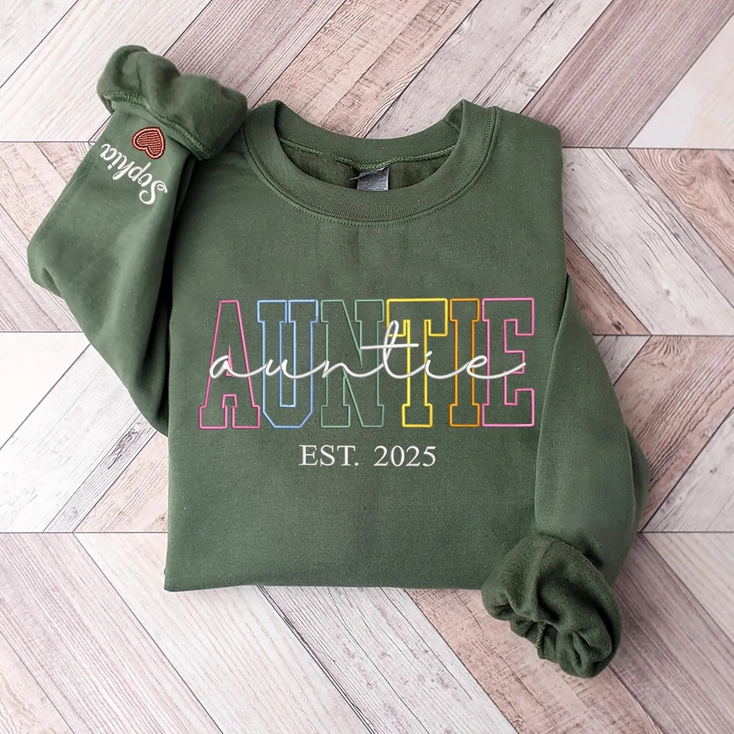 Custom Embroidered Grandma Sweatshirt, Embroidered Hoodies, Personalized Sweatshirt, Nana, Auntie, Mimi Gifts