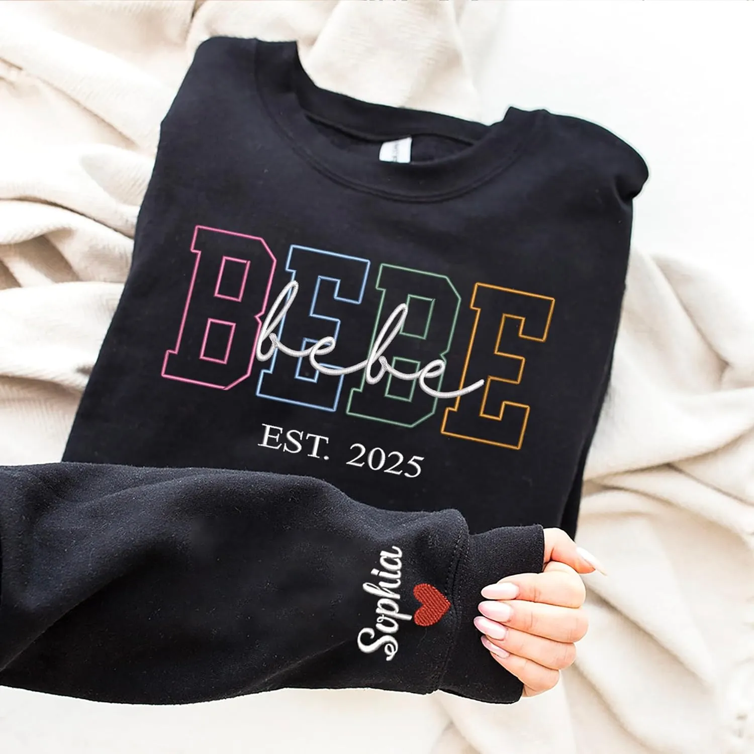 Custom Embroidered Grandma Sweatshirt, Embroidered Hoodies, Personalized Sweatshirt, Nana, Auntie, Mimi Gifts