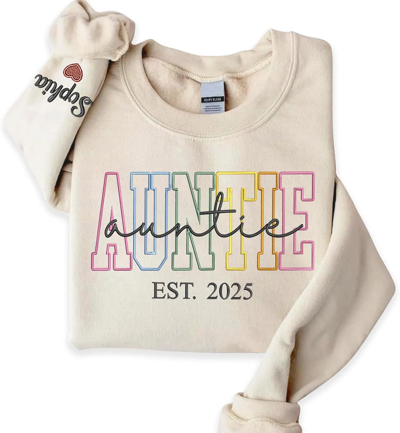 Custom Embroidered Grandma Sweatshirt, Embroidered Hoodies, Personalized Sweatshirt, Nana, Auntie, Mimi Gifts