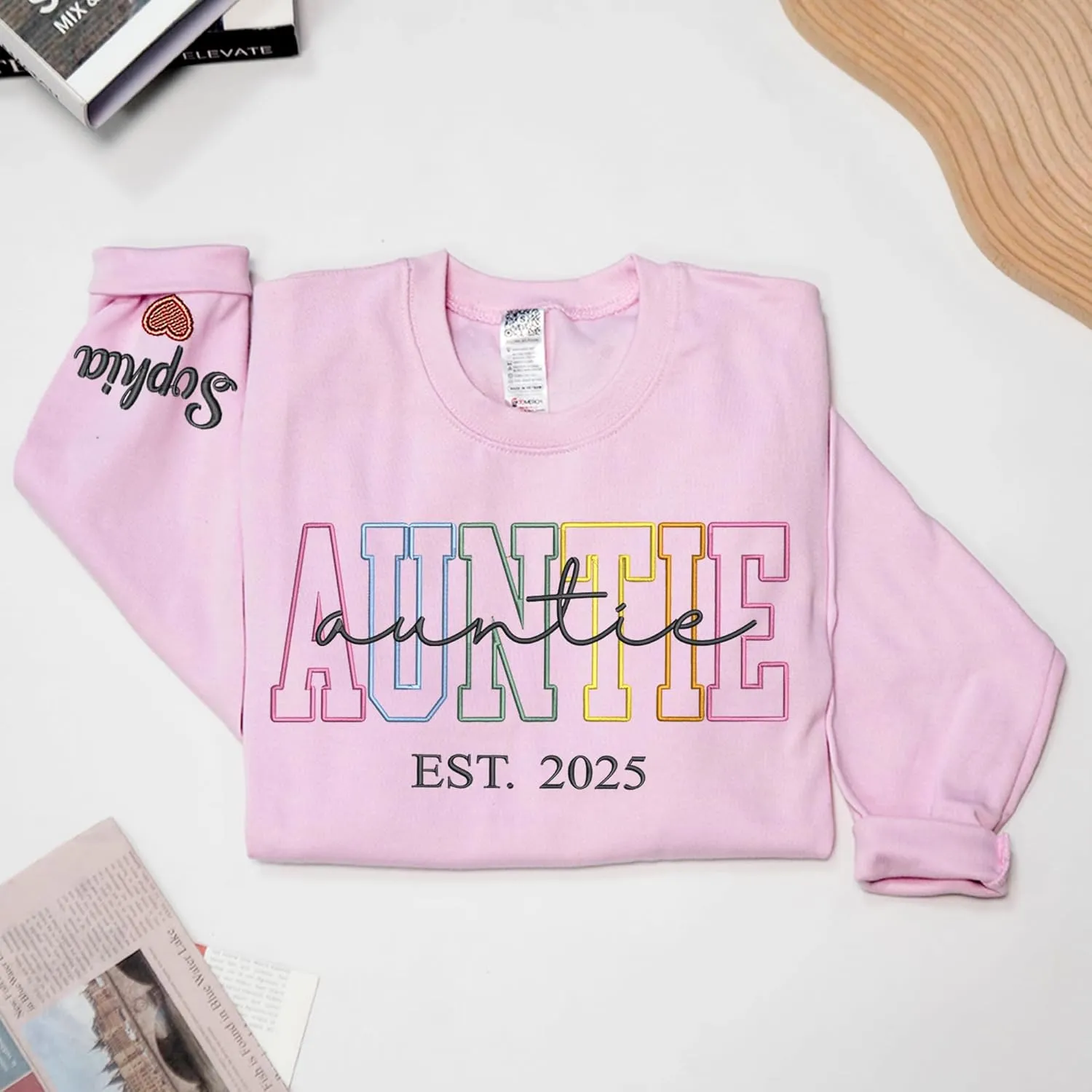 Custom Embroidered Grandma Sweatshirt, Embroidered Hoodies, Personalized Sweatshirt, Nana, Auntie, Mimi Gifts