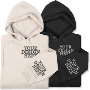 Custom Embroidered Hoodies, Customized Sweatshirt Hoodies Design your own, Personalized Embroidered Hoodies Add Your Text on Chest and Sleeve, Gifts for Men Women Friends Family Birthday