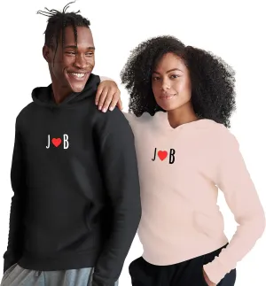 Custom Embroidered Matching Couple Hoodies - Personalized Couple Hoodies with Your Initials