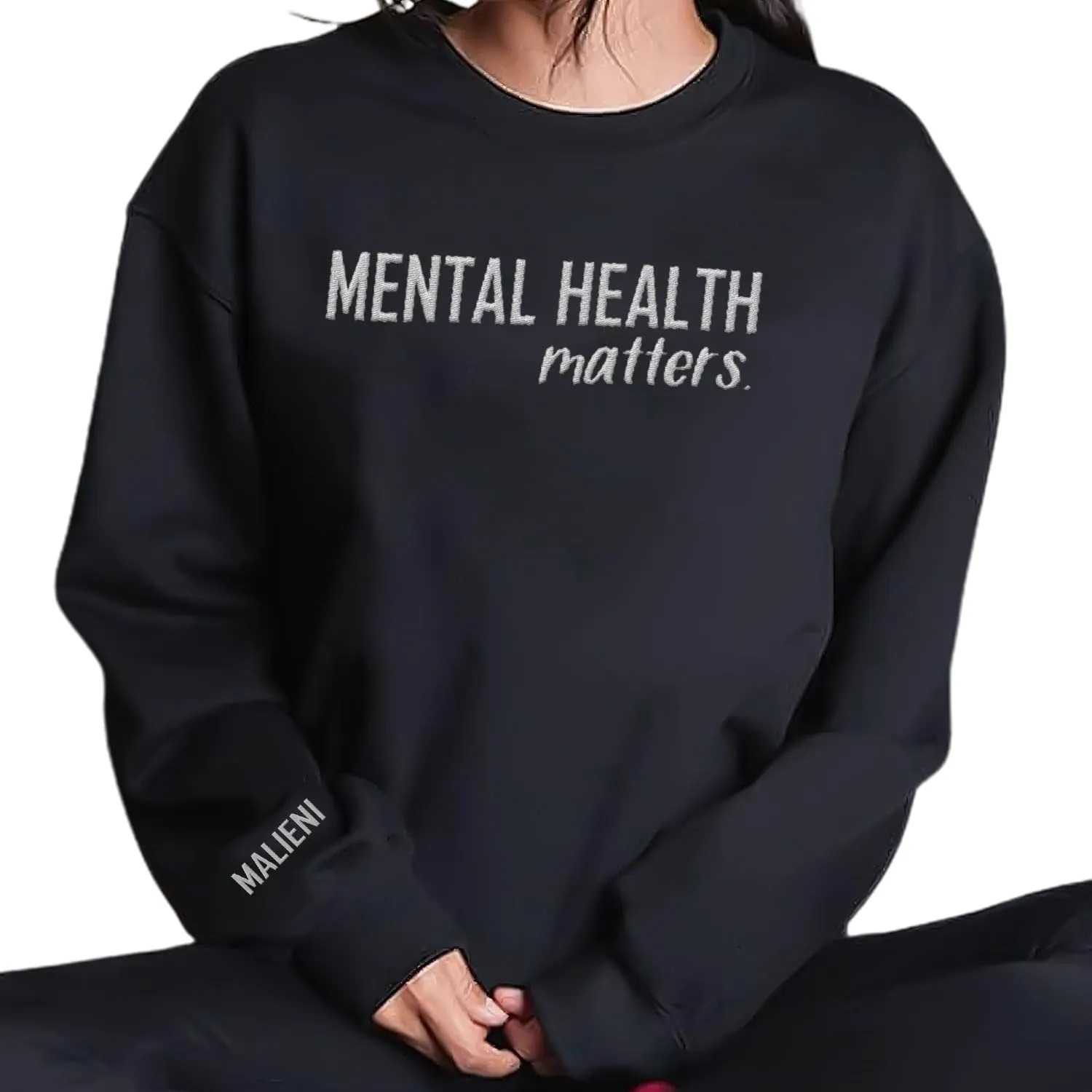 Custom Embroidered Mental Health Therapist Sweatshirt, Mental Health Sweater, Sensitive Sweatshirt, Anxious Hoodies