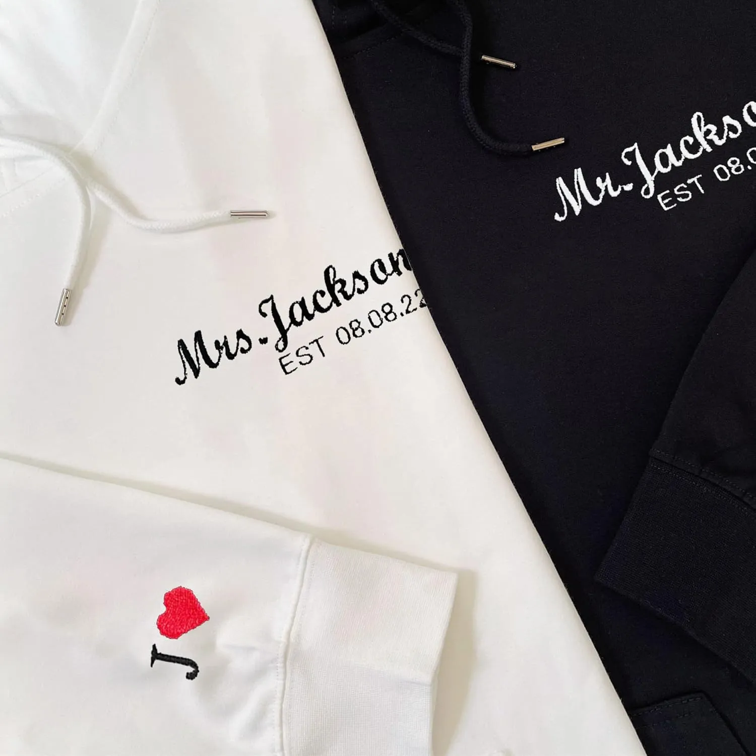 Custom Embroidered Mrs Sweatshirt - Couples Shirts, Wife Shirt, Mrs Hoodies, Gifts for Her, Wife, Bride, Engagement