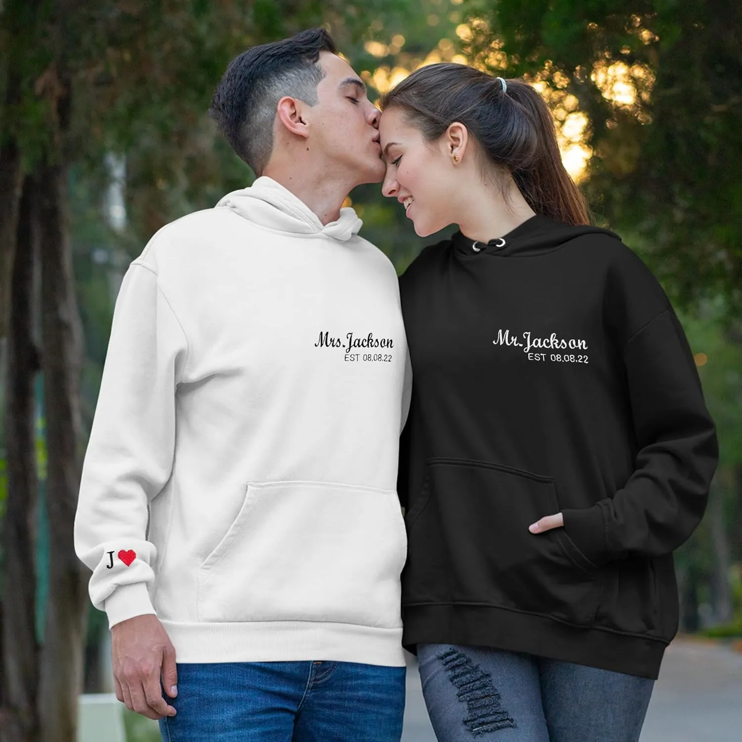 Custom Embroidered Mrs Sweatshirt - Couples Shirts, Wife Shirt, Mrs Hoodies, Gifts for Her, Wife, Bride, Engagement