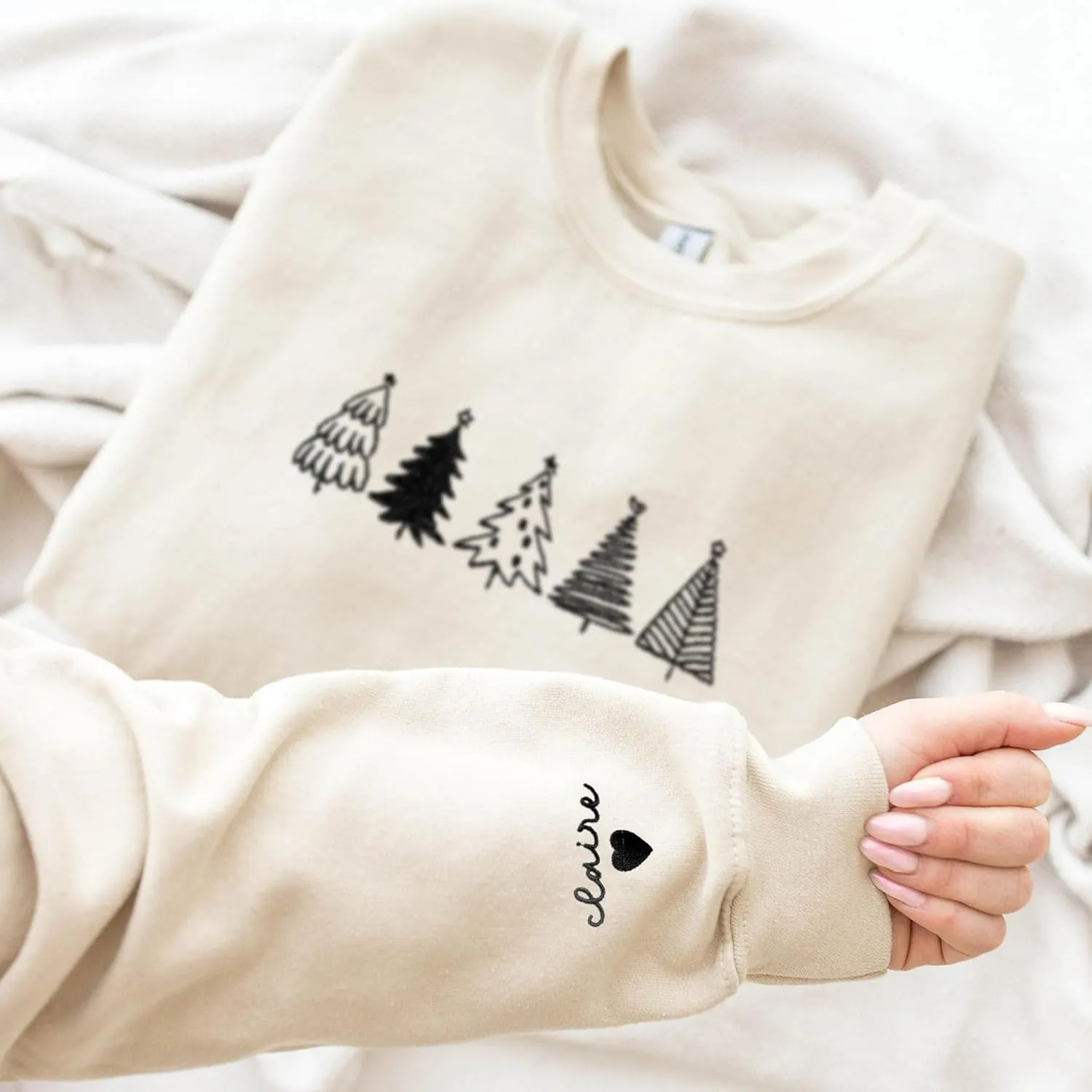 Custom Embroidered Sweatshirt - Christmas Hoodies, Gifts for Women, Men, Family, Holiday