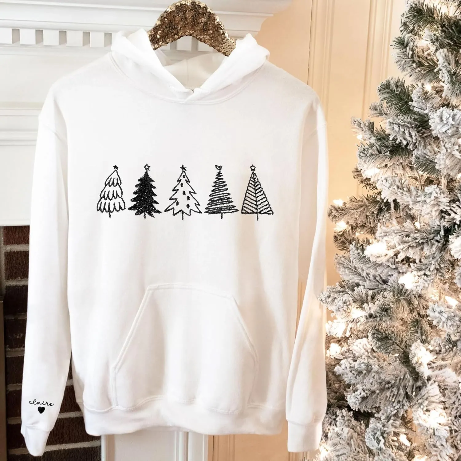 Custom Embroidered Sweatshirt - Christmas Hoodies, Gifts for Women, Men, Family, Holiday