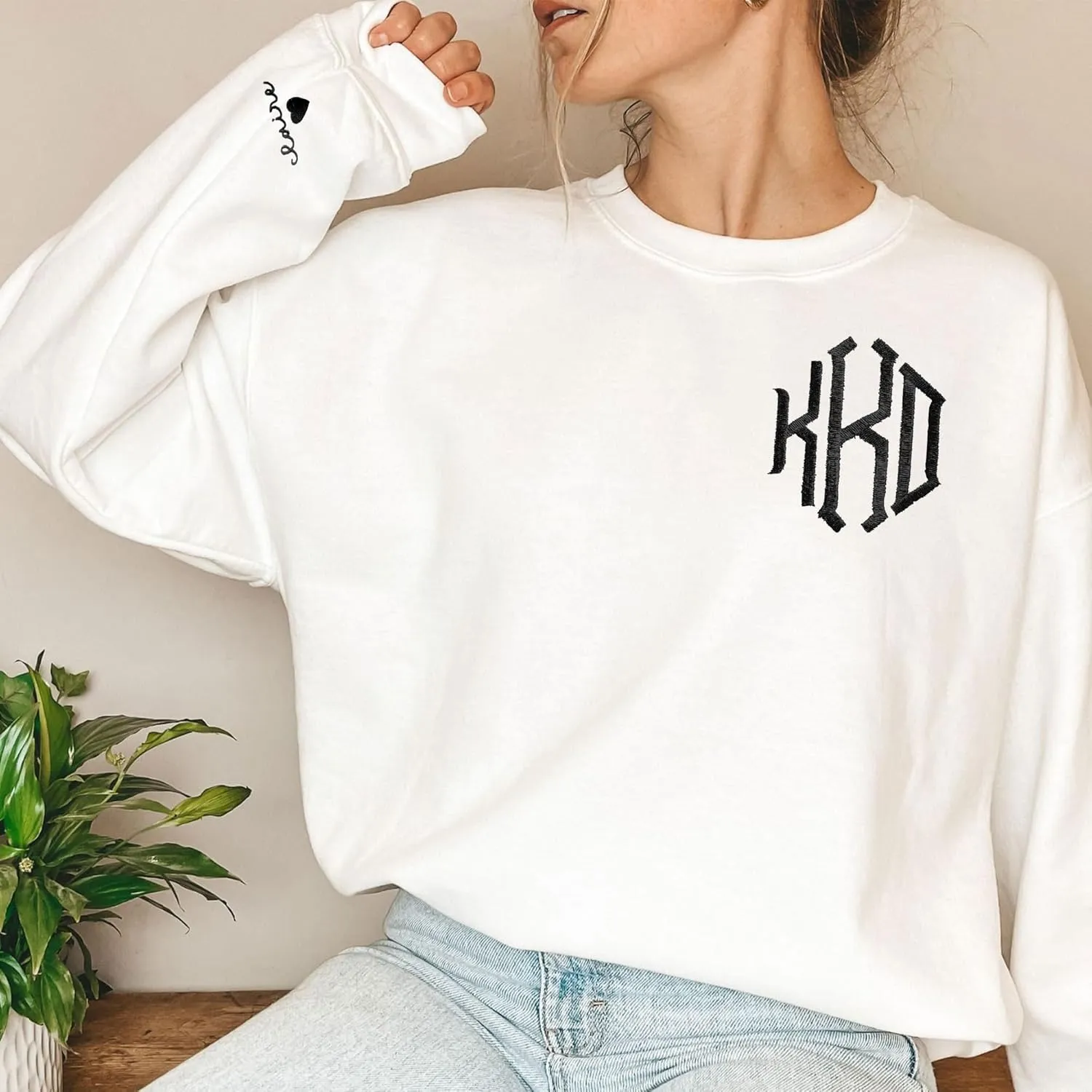 Custom Embroidered Sweatshirt - Matching Couples Hoodies, Gifts for Women, Mother's Day, Father's Day, Chrismas