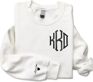 Custom Embroidered Sweatshirt - Matching Couples Hoodies, Gifts for Women, Mother's Day, Father's Day, Chrismas