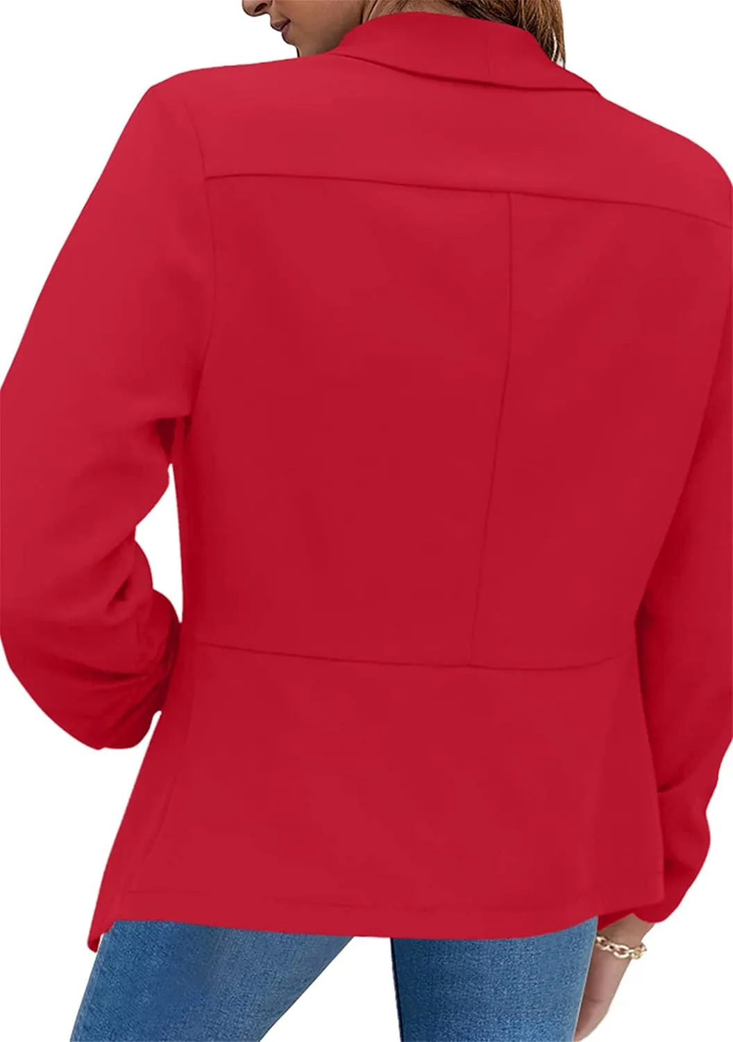 DIACACY Women’s Cropped Formal Open Front Blazer Suit Long Sleeve Loose Blazer Jacket Cardigan