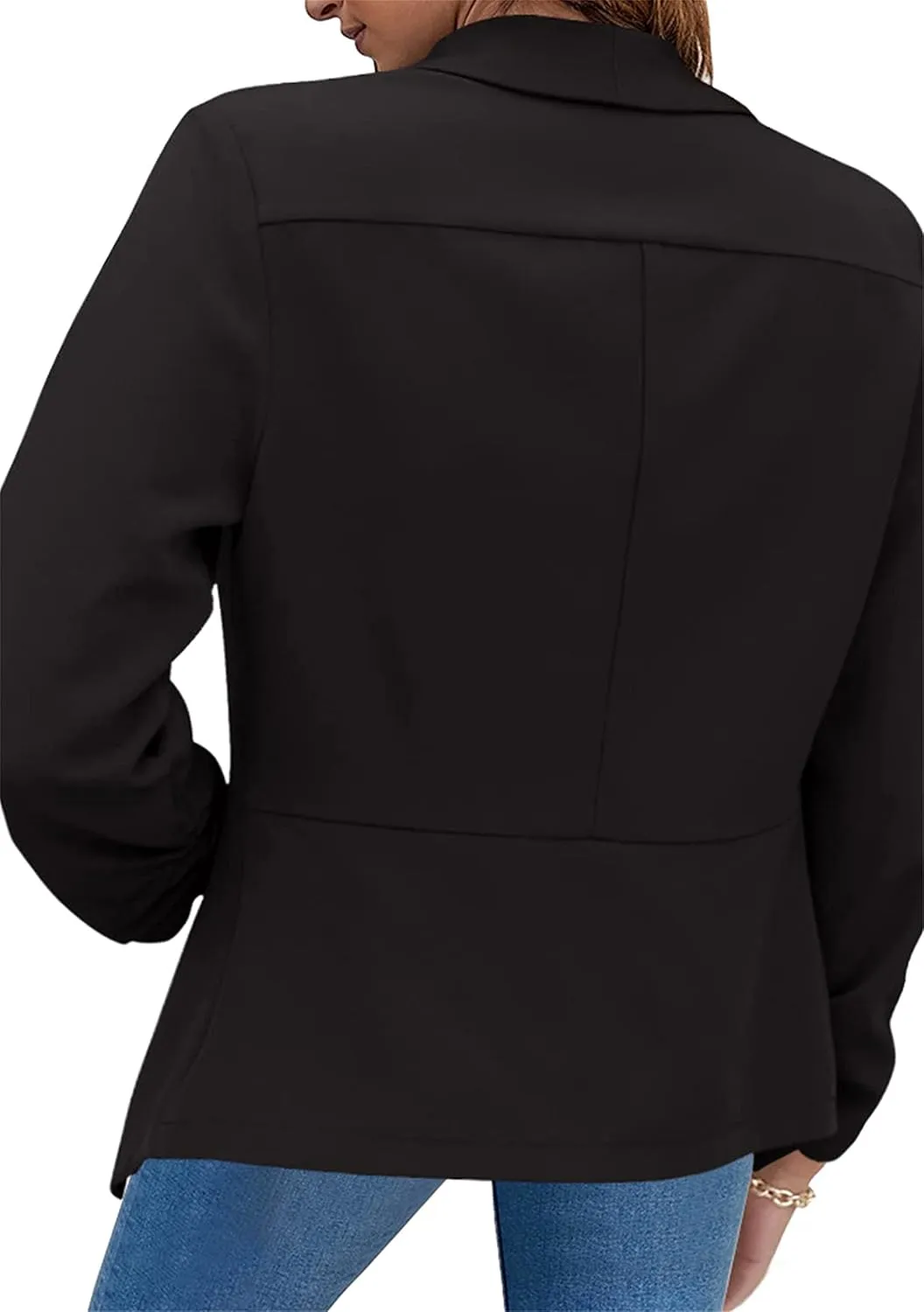 DIACACY Women’s Cropped Formal Open Front Blazer Suit Long Sleeve Loose Blazer Jacket Cardigan