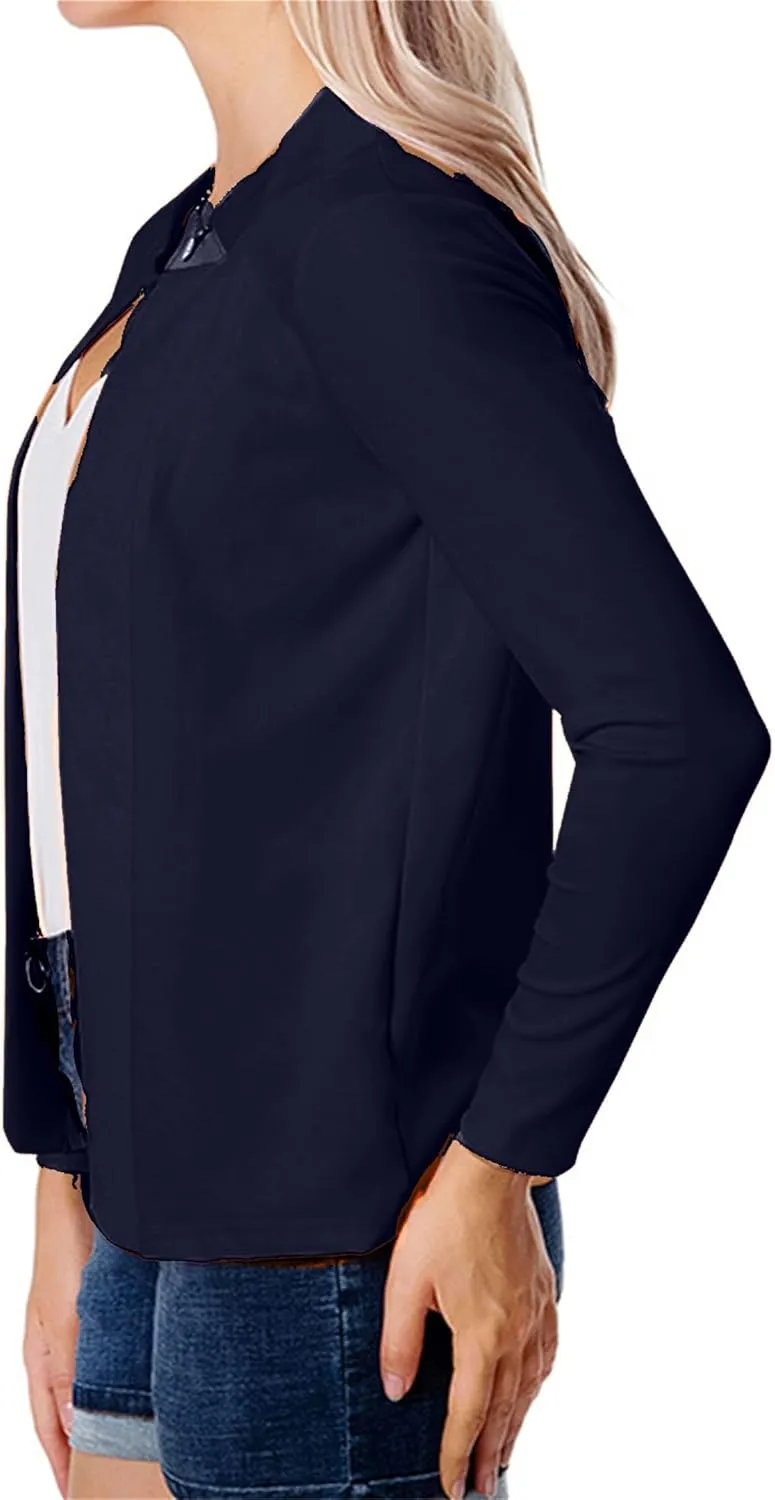 DIACACY Women’s Cropped Formal Open Front Blazers Suit Long Sleeve Slim Blazers Jacket Cardigan