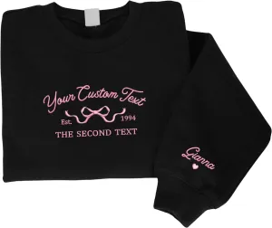 Embroidered Custom Text Shirt, Design On Your Own Sweatshirt, Personalized Embroidered Hoodies, Christmas Sweater