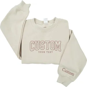 Embroidered Custom Text Shirt, Design On Your Own Sweatshirt, Personalized Embroidered Hoodies, Christmas Sweater