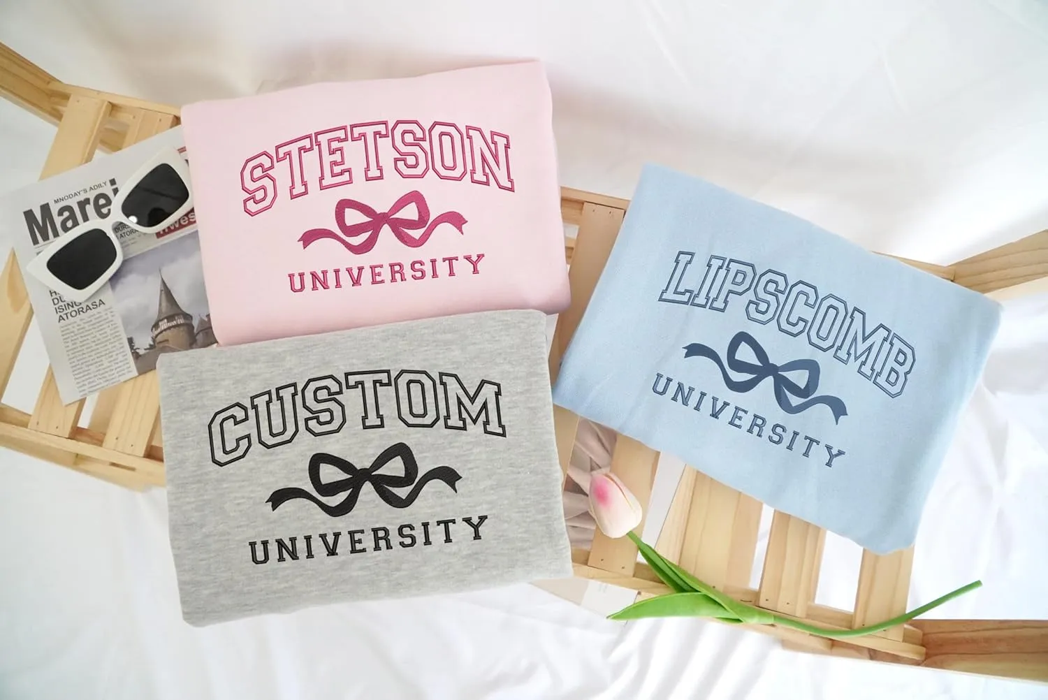 Embroidered Custom Text Shirt, Design On Your Own Sweatshirt, Personalized Embroidered Hoodies, Christmas Sweater