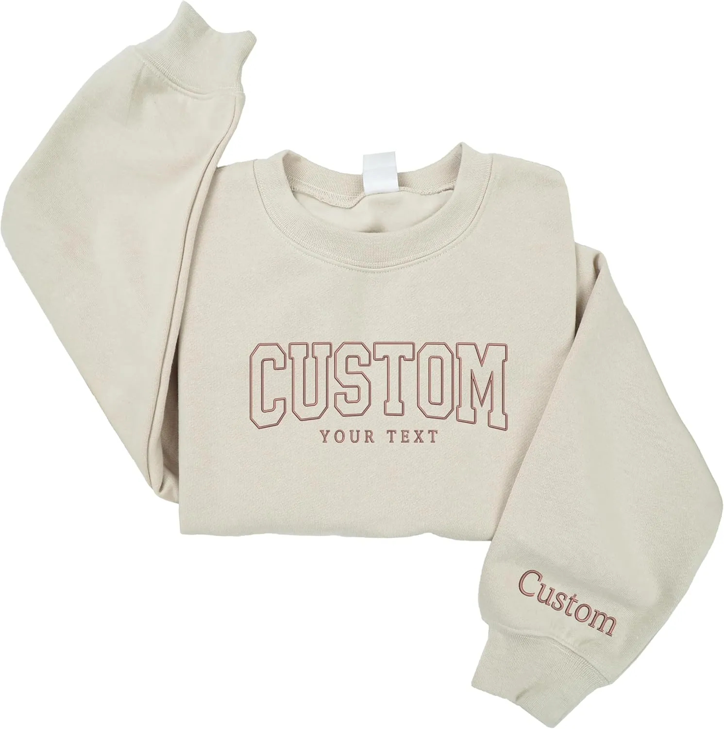 Embroidered Custom Text Shirt, Design On Your Own Sweatshirt, Personalized Embroidered Hoodies, Christmas Sweater