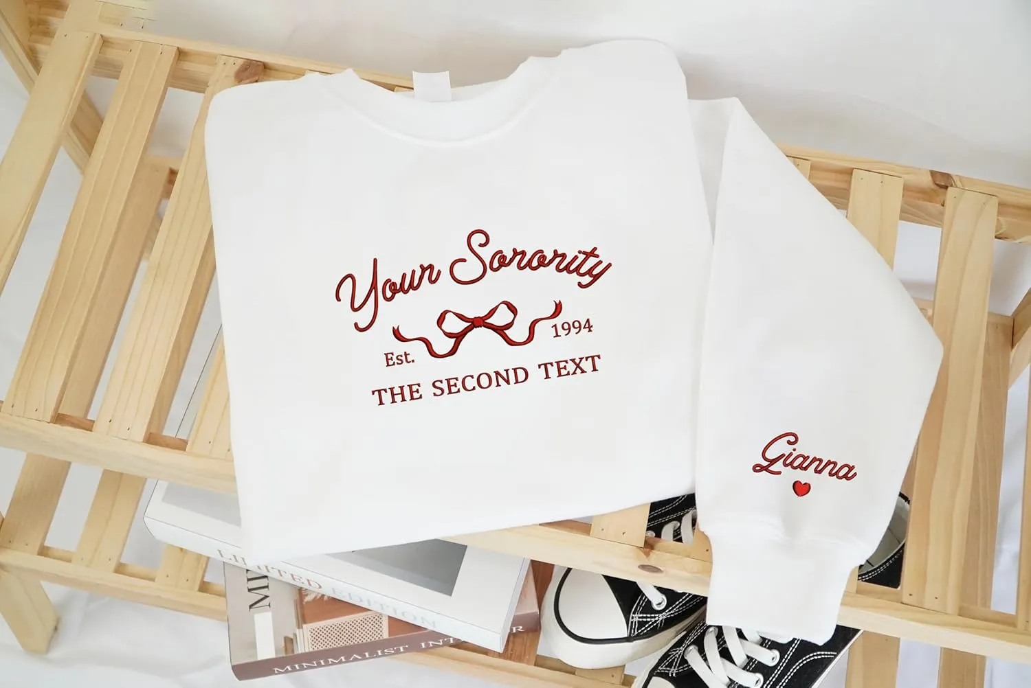 Embroidered Custom Text Shirt, Design On Your Own Sweatshirt, Personalized Embroidered Hoodies, Christmas Sweater