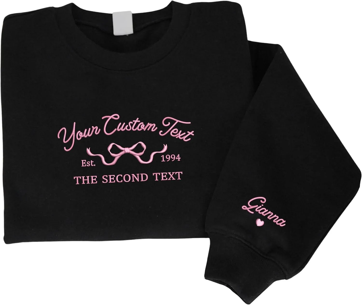 Embroidered Custom Text Shirt, Design On Your Own Sweatshirt, Personalized Embroidered Hoodies, Christmas Sweater