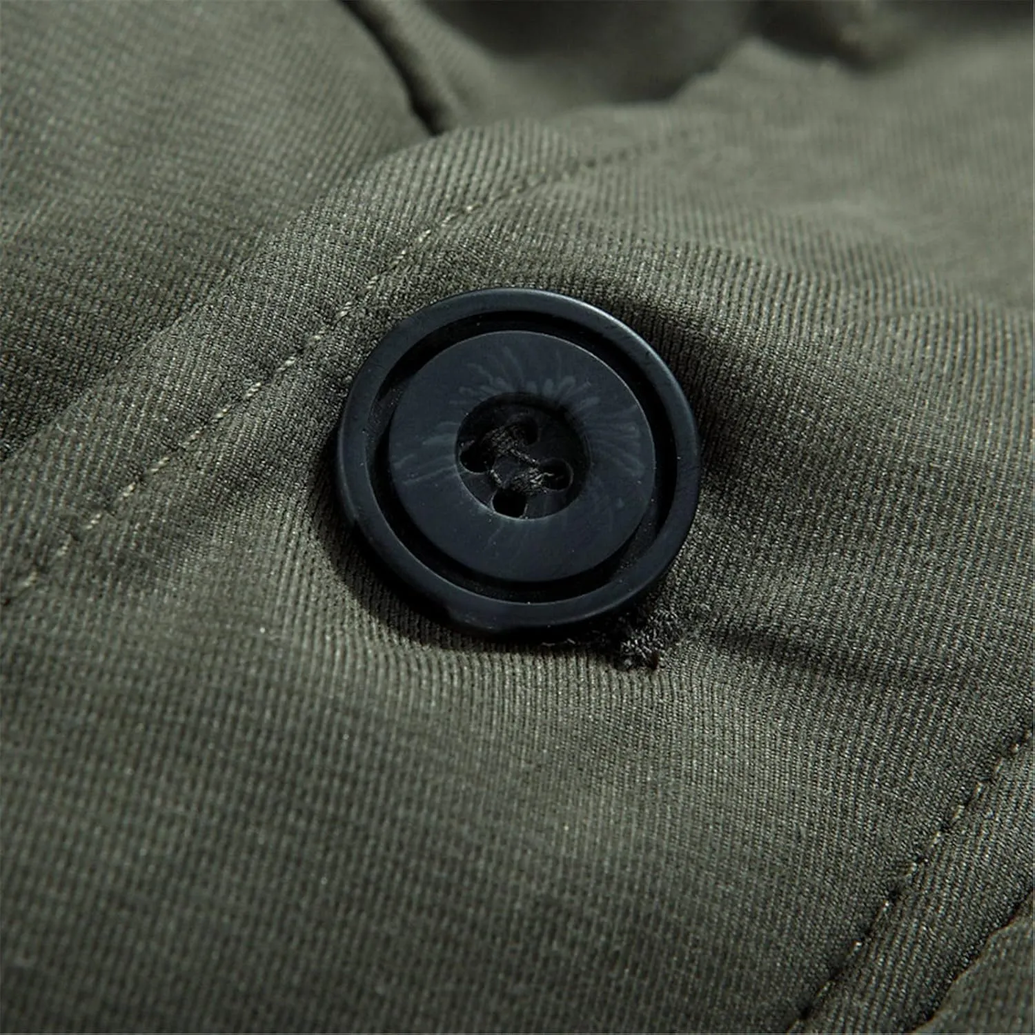 Fleece Lined for Men Solid Fur Collar Full Zip Tactical Military Hunting Jacket with Pockets Winter Warm Outwears