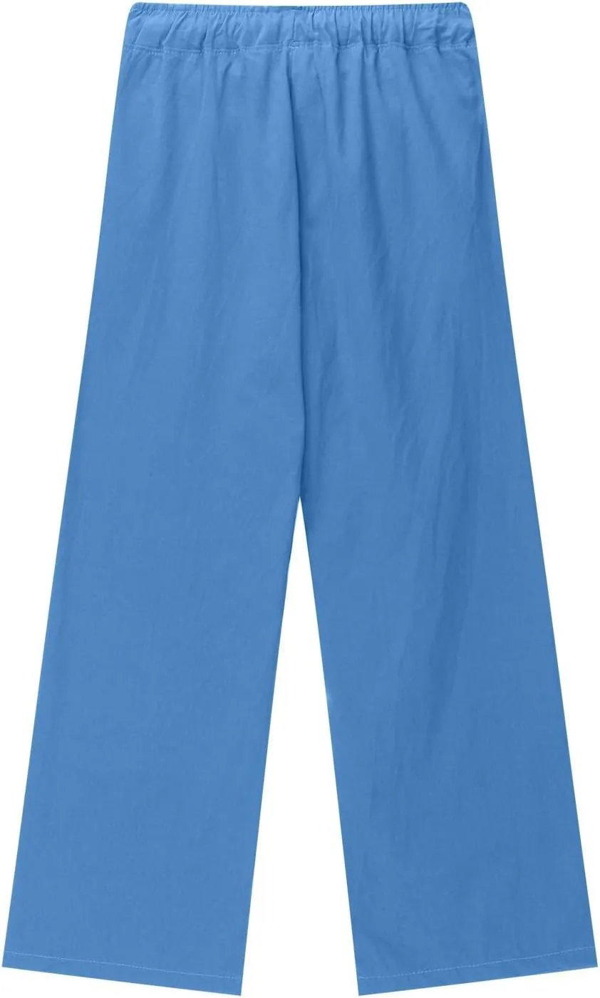 Girls Wide Leg Sweatpants Baggy Straight Loose Sweat Pants High Waist Causal Kids Athletic Pants with Pockets 4 14Y