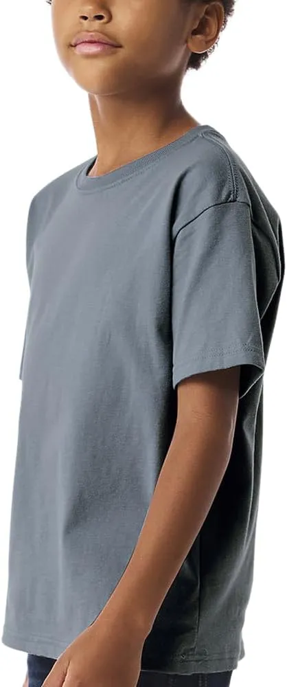 Go2 Boys' Heavyweight 6oz Cotton Short Sleeve T-Shirt, Made in USA
