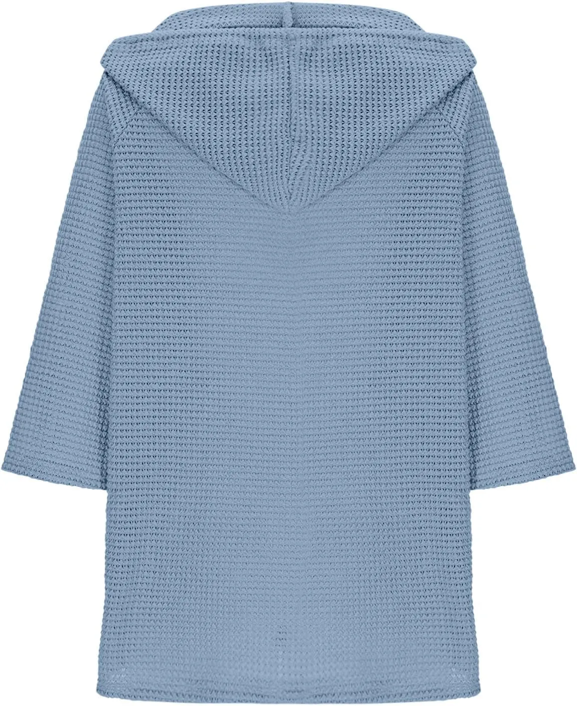 GOFULY Shirts For Women Trendy 3/4 Sleeve Button Summer Waffle Hoodie Henley V Neck Blouses Casual Solid Elbow Sleeve Tops