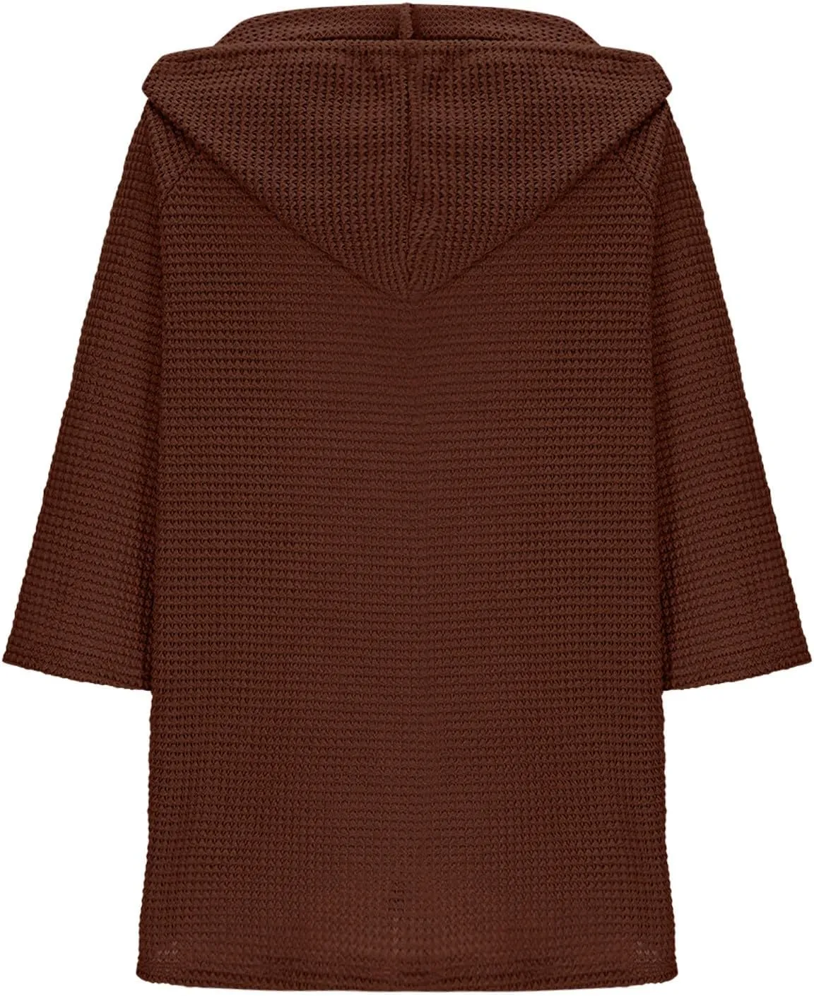 GOFULY Shirts For Women Trendy 3/4 Sleeve Button Summer Waffle Hoodie Henley V Neck Blouses Casual Solid Elbow Sleeve Tops