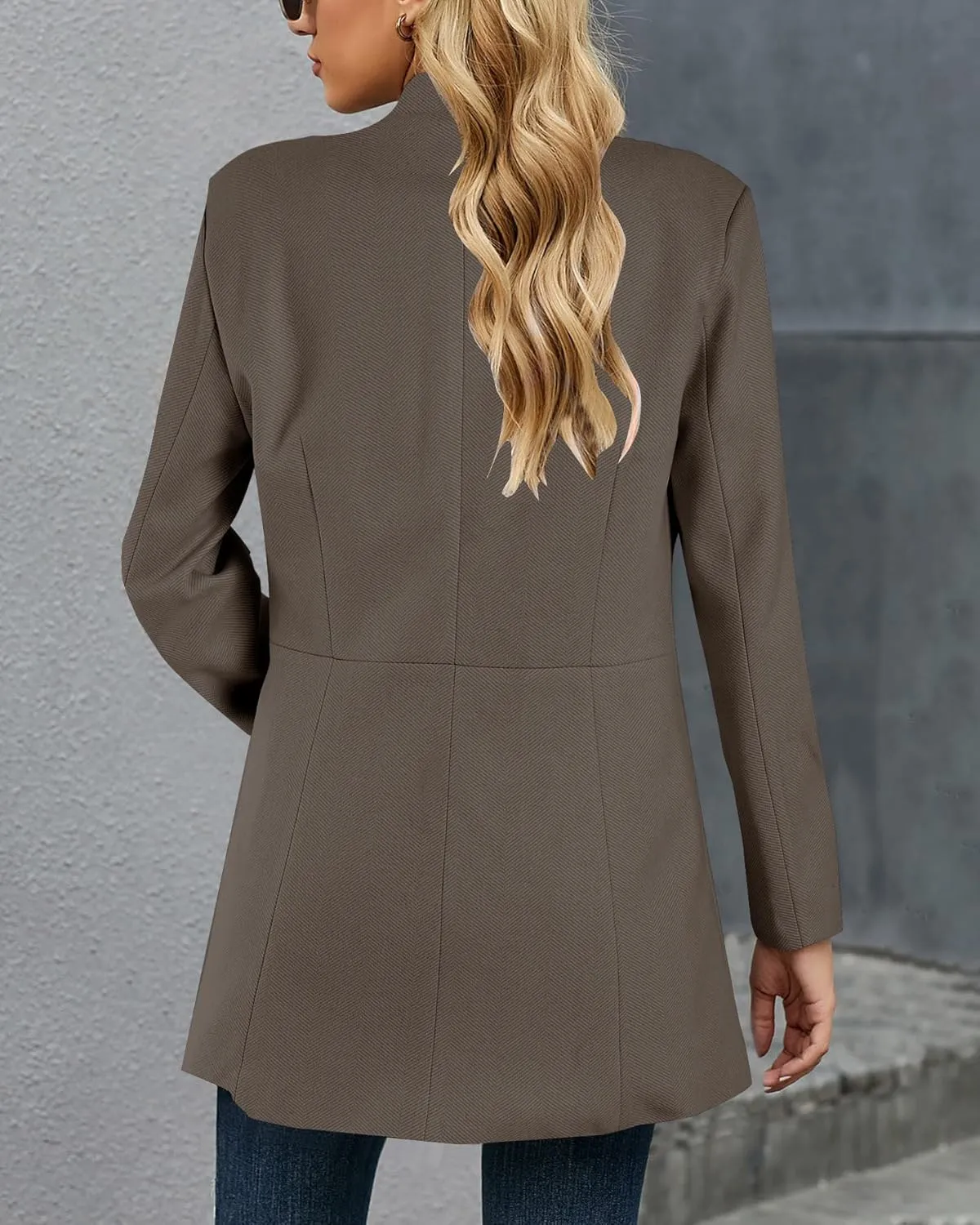 Grlasen Women's Long Pea Coats Winter Wool Jackets Lapel Slim Fit Outerwear Dressy Casual Elegant Warm Overcoats