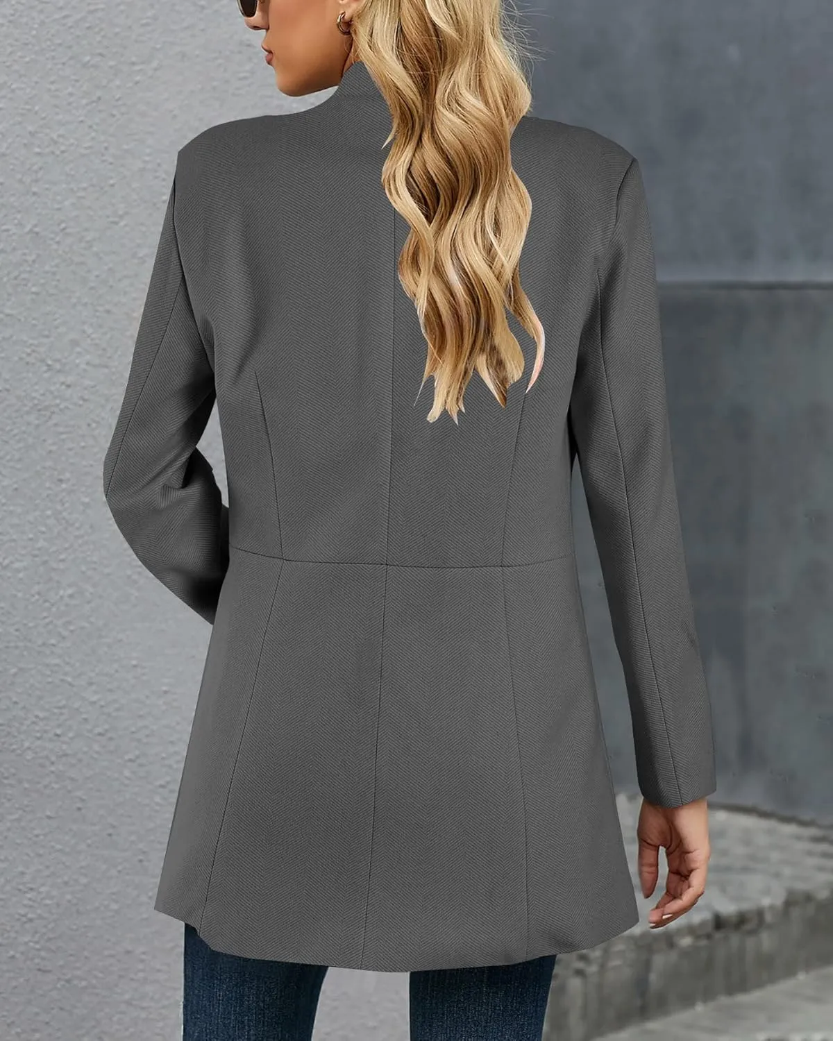 Grlasen Women's Long Pea Coats Winter Wool Jackets Lapel Slim Fit Outerwear Dressy Casual Elegant Warm Overcoats