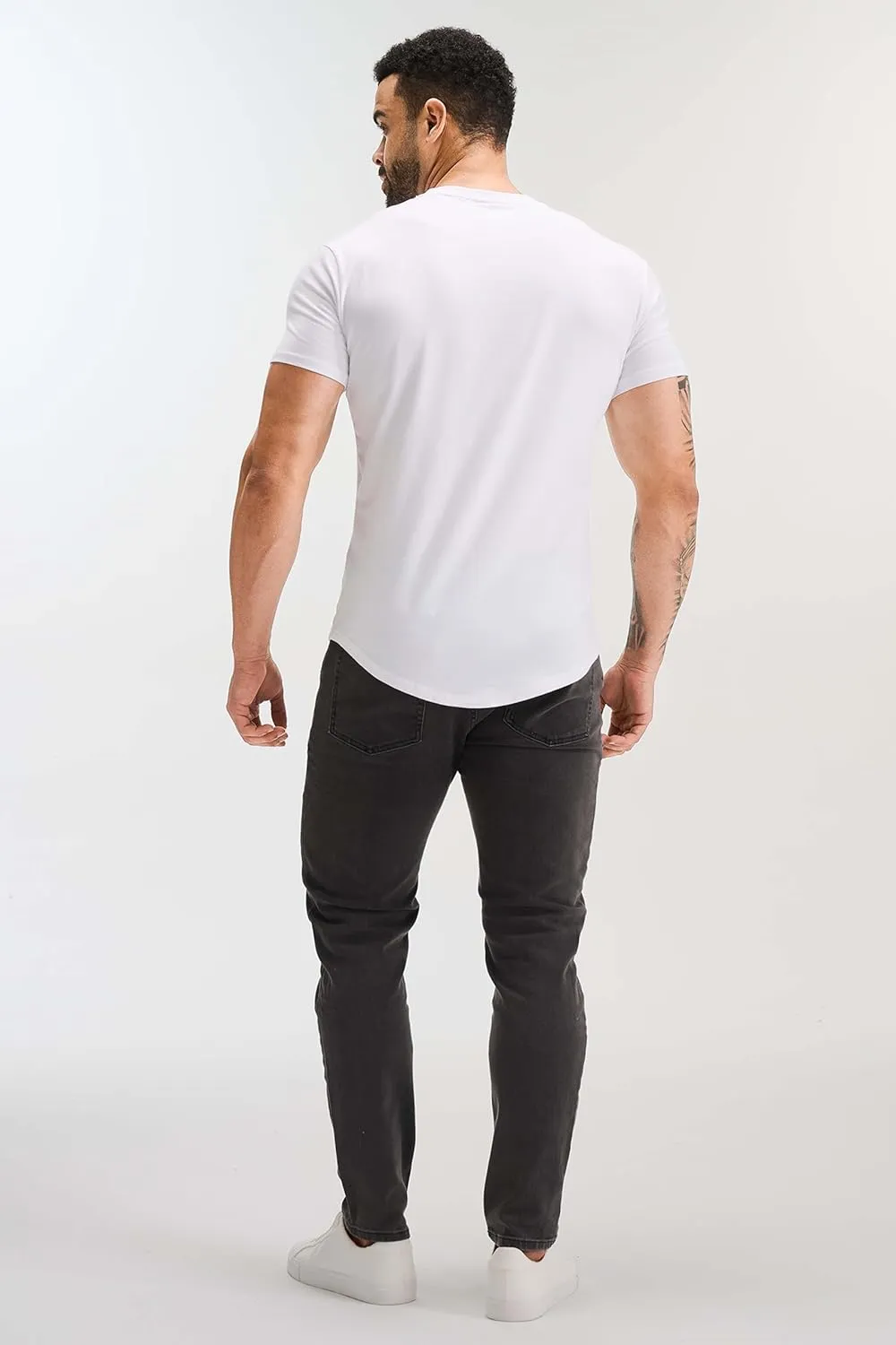 GYM REVOLUTION Men's 5 Pack Workout Gym Hipster Curved Hem Muscle Fitness Hip Hop T Shirts