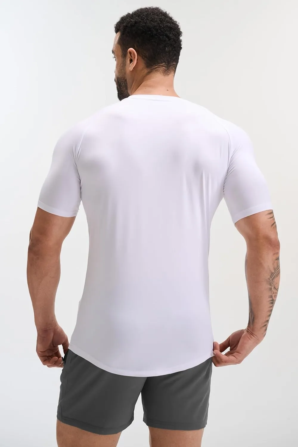 GYM REVOLUTION Men's 5 Pack Workout Gym Hipster Curved Hem Muscle Fitness Hip Hop T Shirts