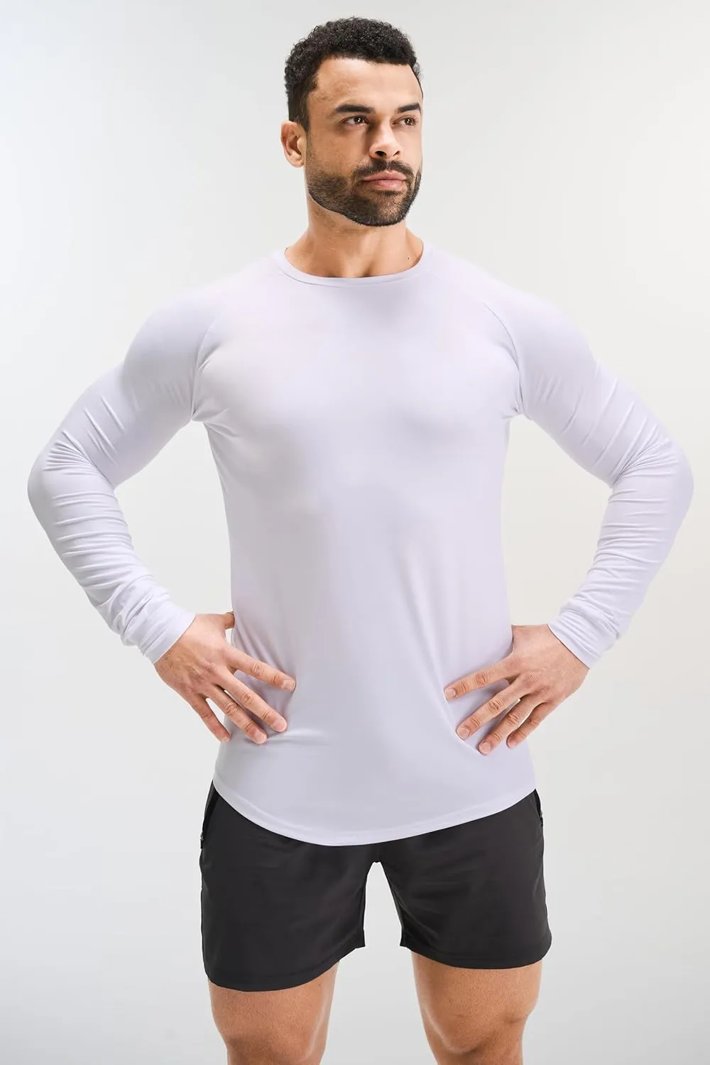 GYM REVOLUTION Men's 5 Pack Workout Gym Hipster Curved Hem Muscle Fitness Hip Hop T Shirts