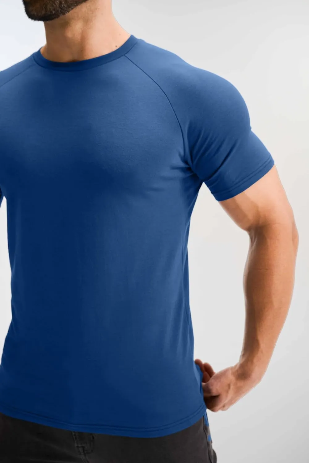 GYM REVOLUTION Men's 5 Pack Workout Gym Hipster Curved Hem Muscle Fitness Hip Hop T Shirts