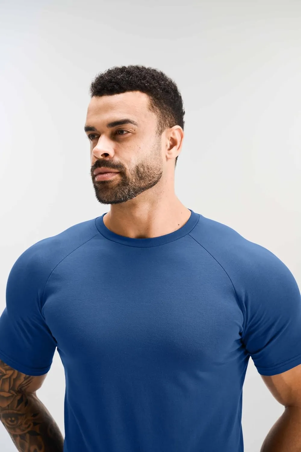 GYM REVOLUTION Men's 5 Pack Workout Gym Hipster Curved Hem Muscle Fitness Hip Hop T Shirts