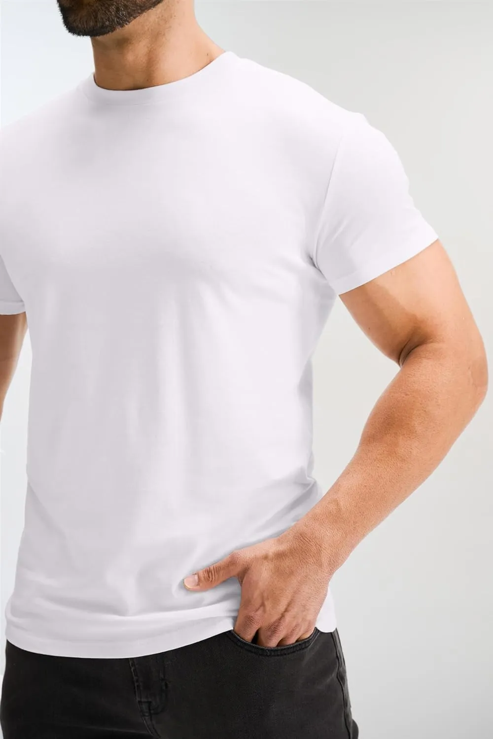 GYM REVOLUTION Men's 5 Pack Workout Gym Hipster Curved Hem Muscle Fitness Hip Hop T Shirts