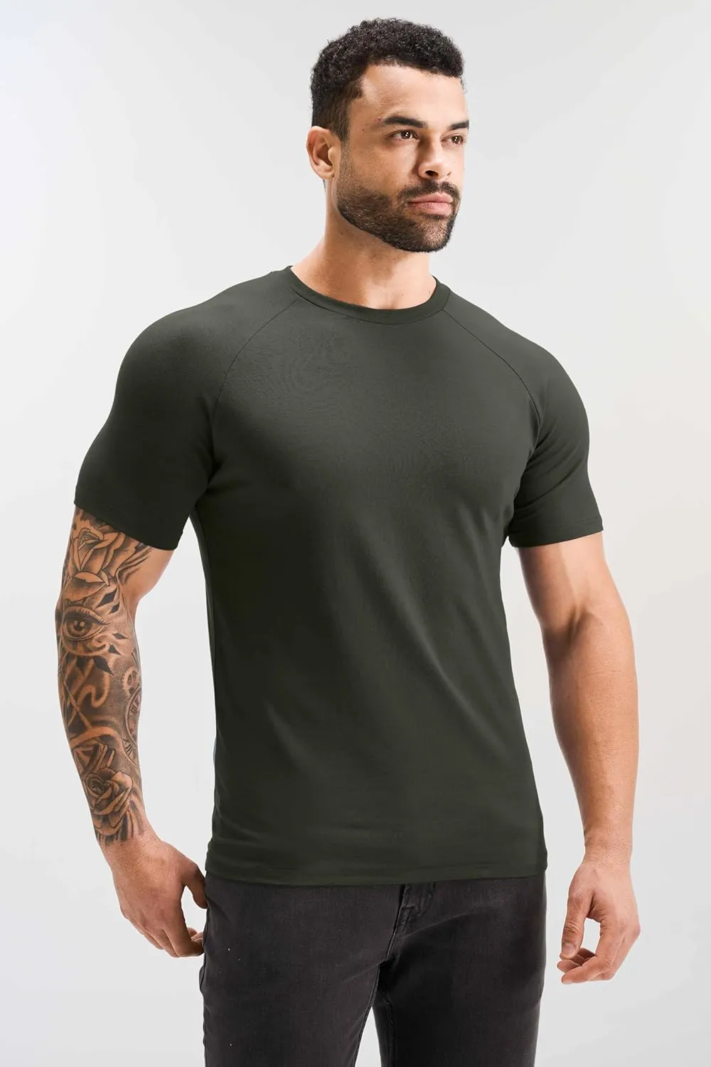 GYM REVOLUTION Men's 5 Pack Workout Gym Hipster Curved Hem Muscle Fitness Hip Hop T Shirts