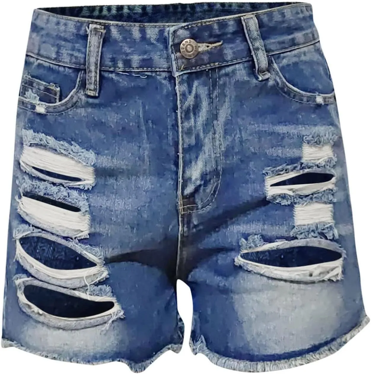 High Waisted Jean Shorts for Women 2024 Women Casual High Waisted Denim Shorts Frayed Raw Hem Ripped Jeans Shorts
