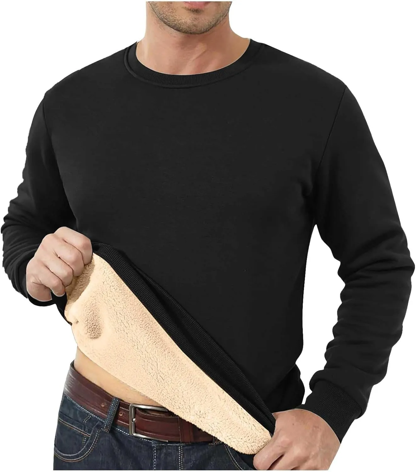 Hoodies for Men Heavyweight Fleece Lined Hoodie Thick Winter Hooded Pullover Warm Sweatshirt Thermal Windproof Jacket