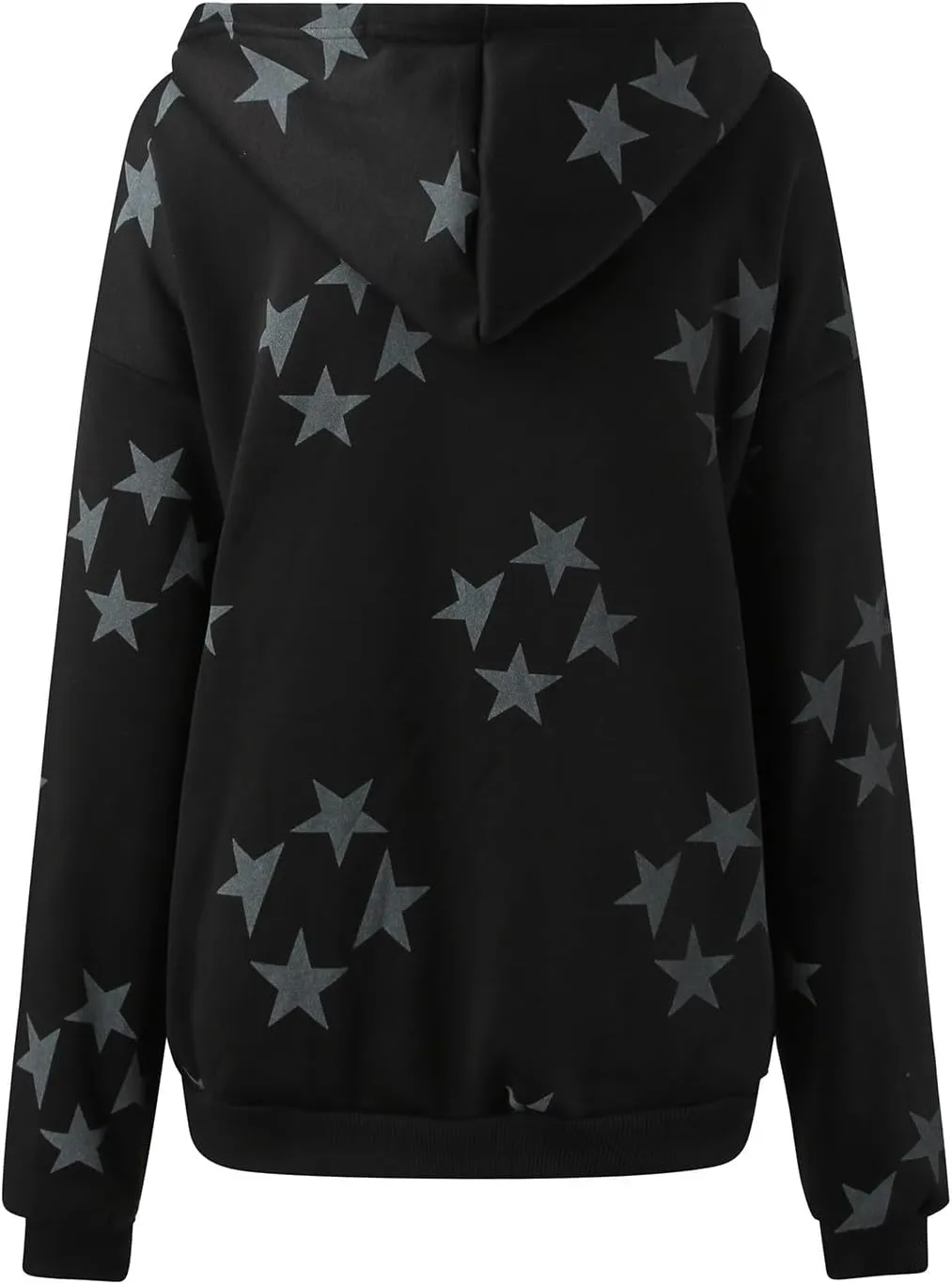 Hoodies For Women Star Print Trendy Zip Up Jackets Long Sleeve Vintage Sweatshirts Teen Girls Fall Outfit, Large