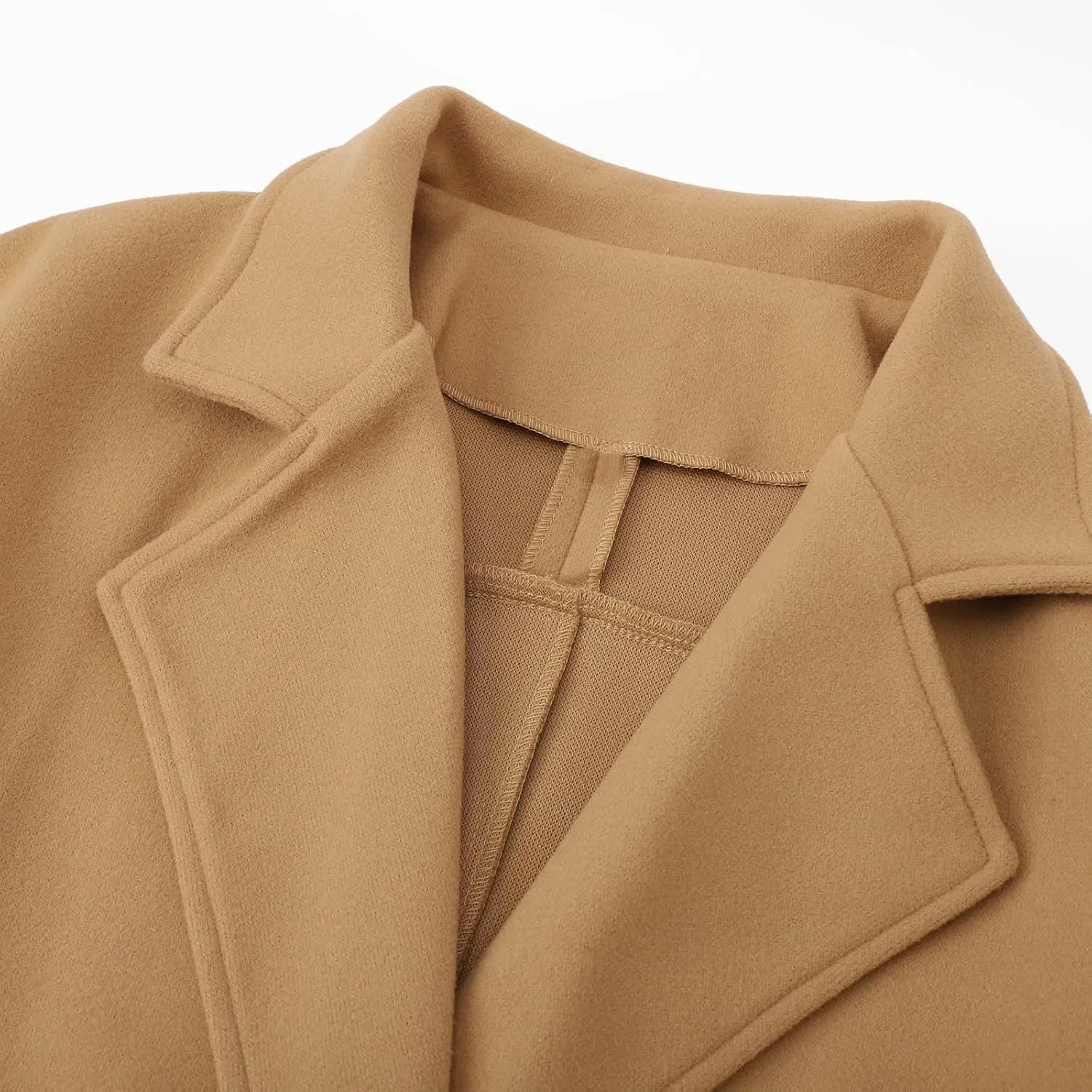 Jackets for Women Long Sleeve Double-Breasted Solid Color Lapel Jacket Open Front Oversized Loose Fit Blazer Coats