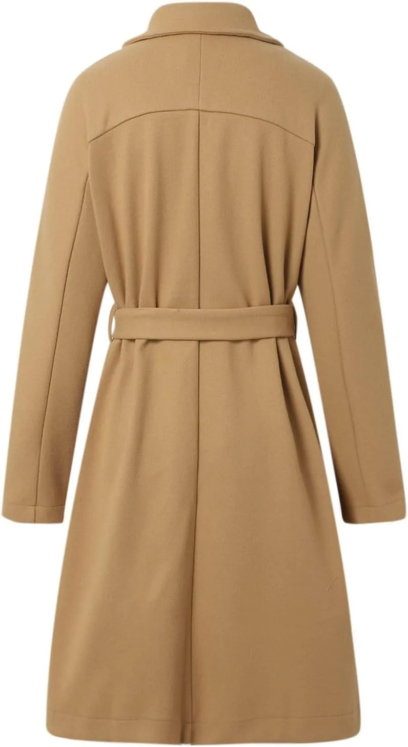 Jackets for Women Long Sleeve Double-Breasted Solid Color Lapel Jacket Open Front Oversized Loose Fit Blazer Coats
