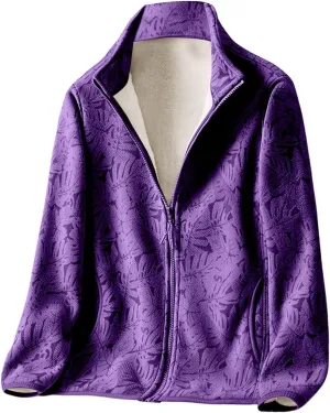 Jackets for Women Solid Color Thin Fuzzy Fleece Lightweight Cardigans Jacket Full Zip Up Cropped Warm Winter Coats