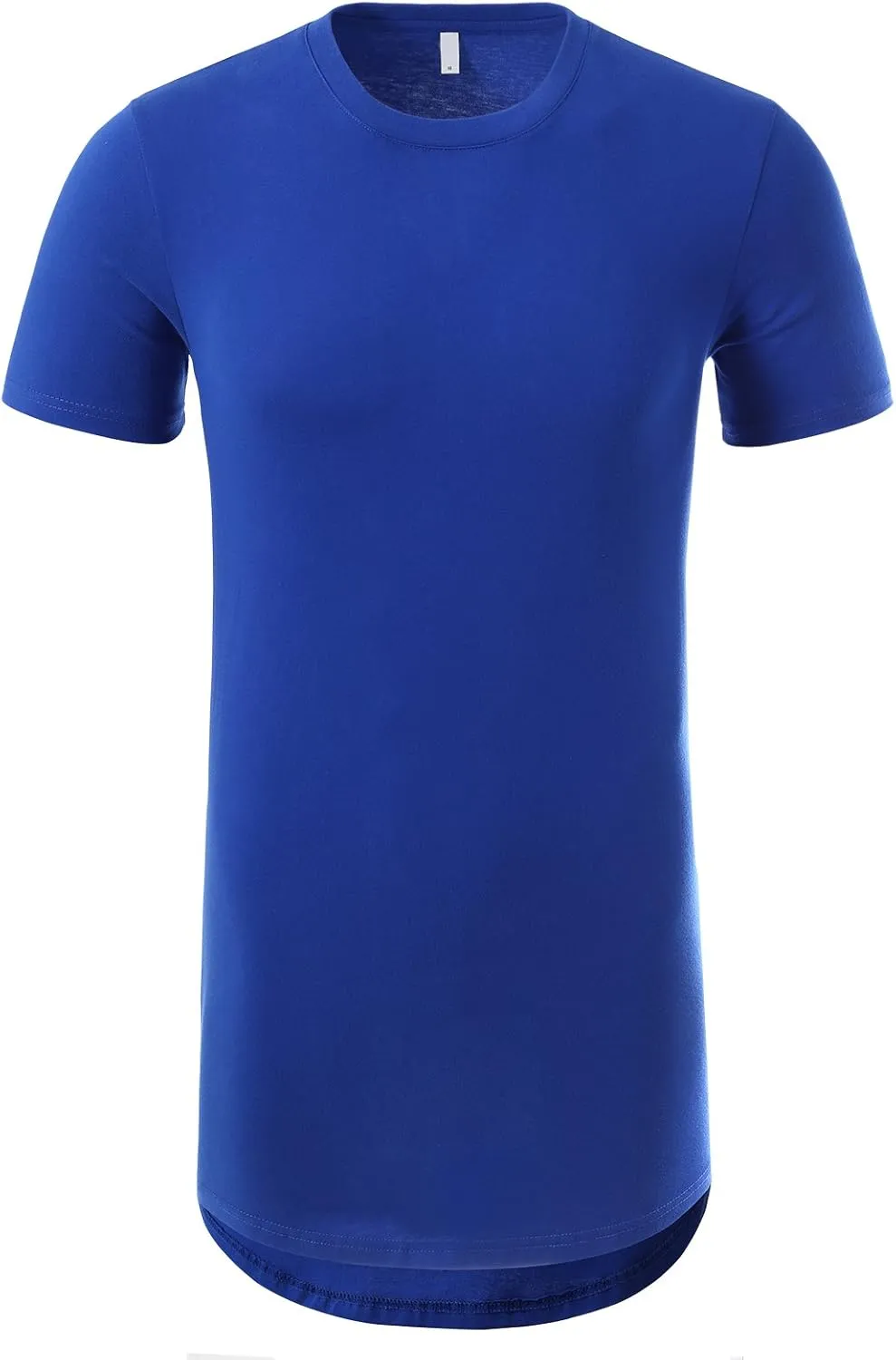 JD Apparel Men's Basic Hipster Hip Hop Elong Longline Crewneck T-Shirt