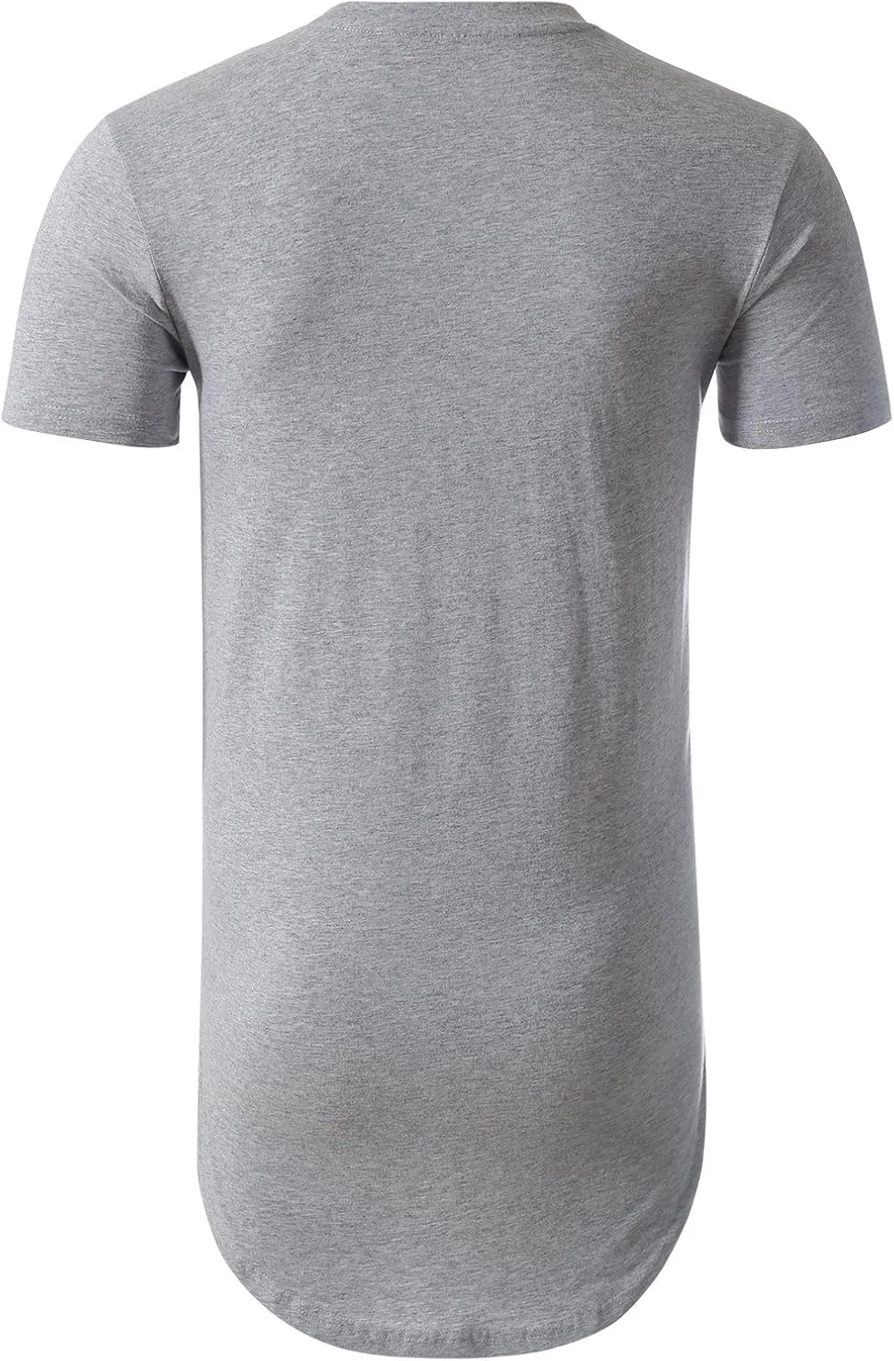 JD Apparel Men's Basic Hipster Hip Hop Elong Longline Crewneck T-Shirt