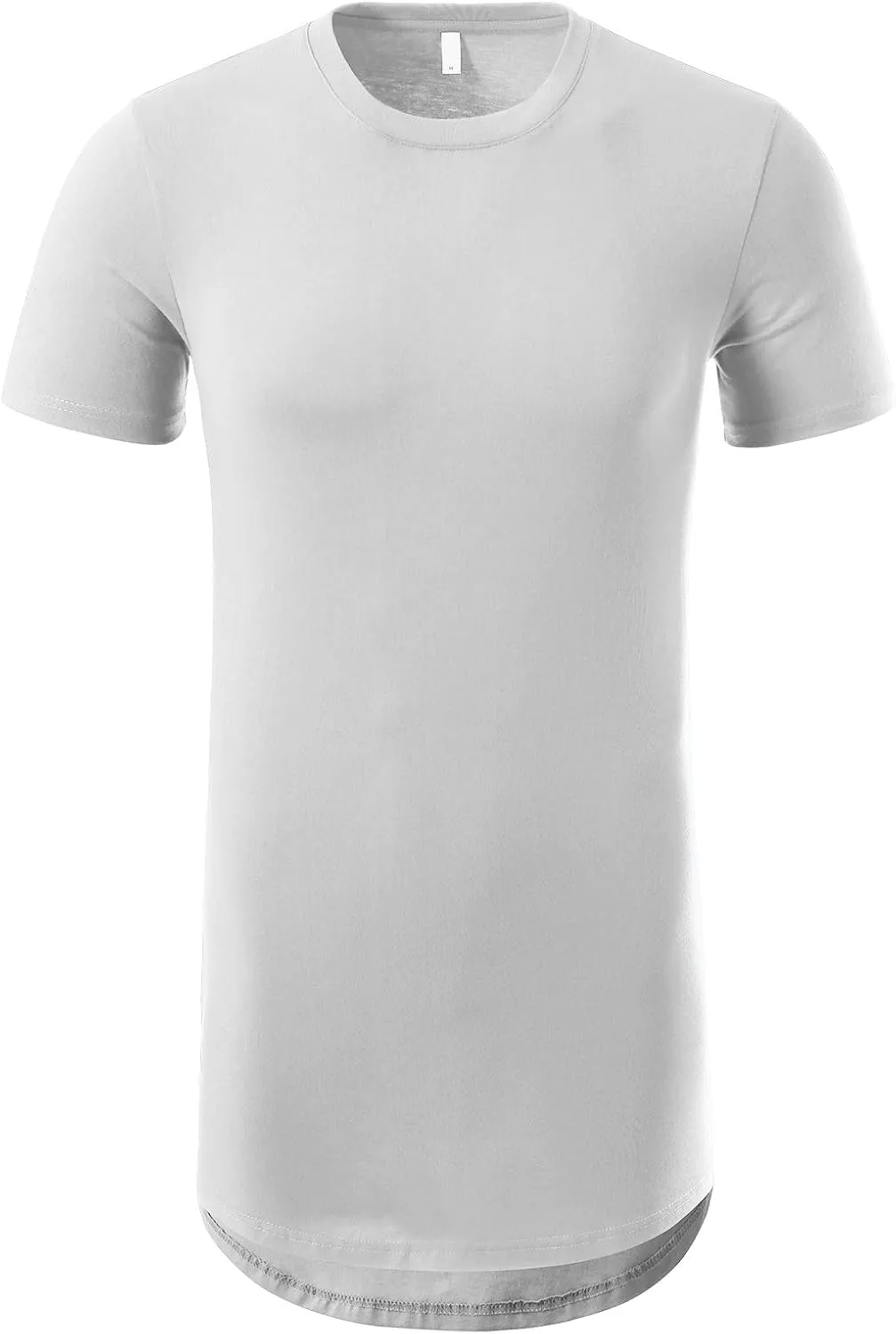 JD Apparel Men's Basic Hipster Hip Hop Elong Longline Crewneck T-Shirt