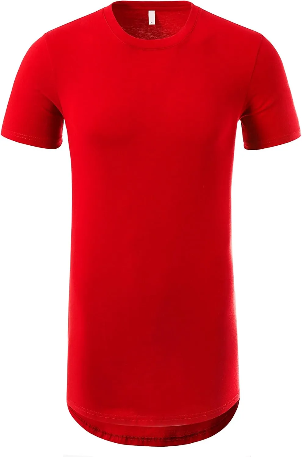JD Apparel Men's Basic Hipster Hip Hop Elong Longline Crewneck T-Shirt