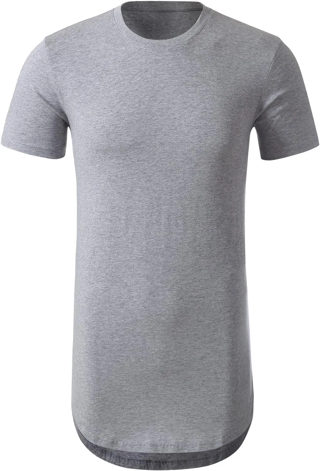 JD Apparel Men's Basic Hipster Hip Hop Elong Longline Crewneck T-Shirt